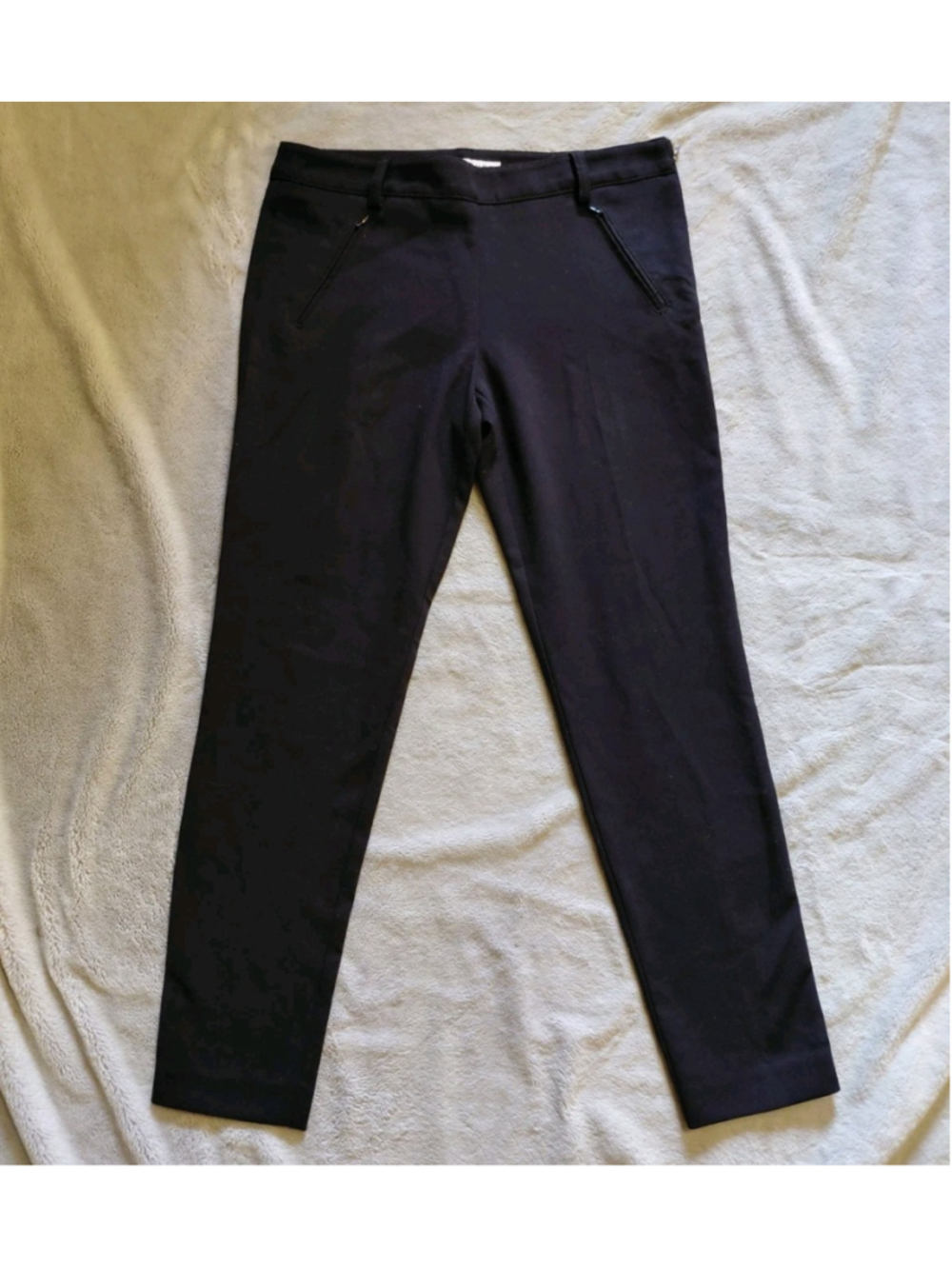 Trina Turk Black Classic Mid-Rise Ponte Knit Slim Leg Stretch Pants Size 4